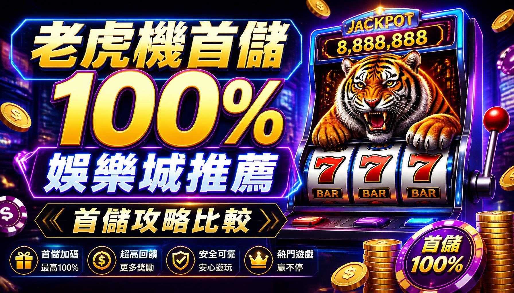 老虎機首儲 100% 娛樂城推薦與首儲攻略比較